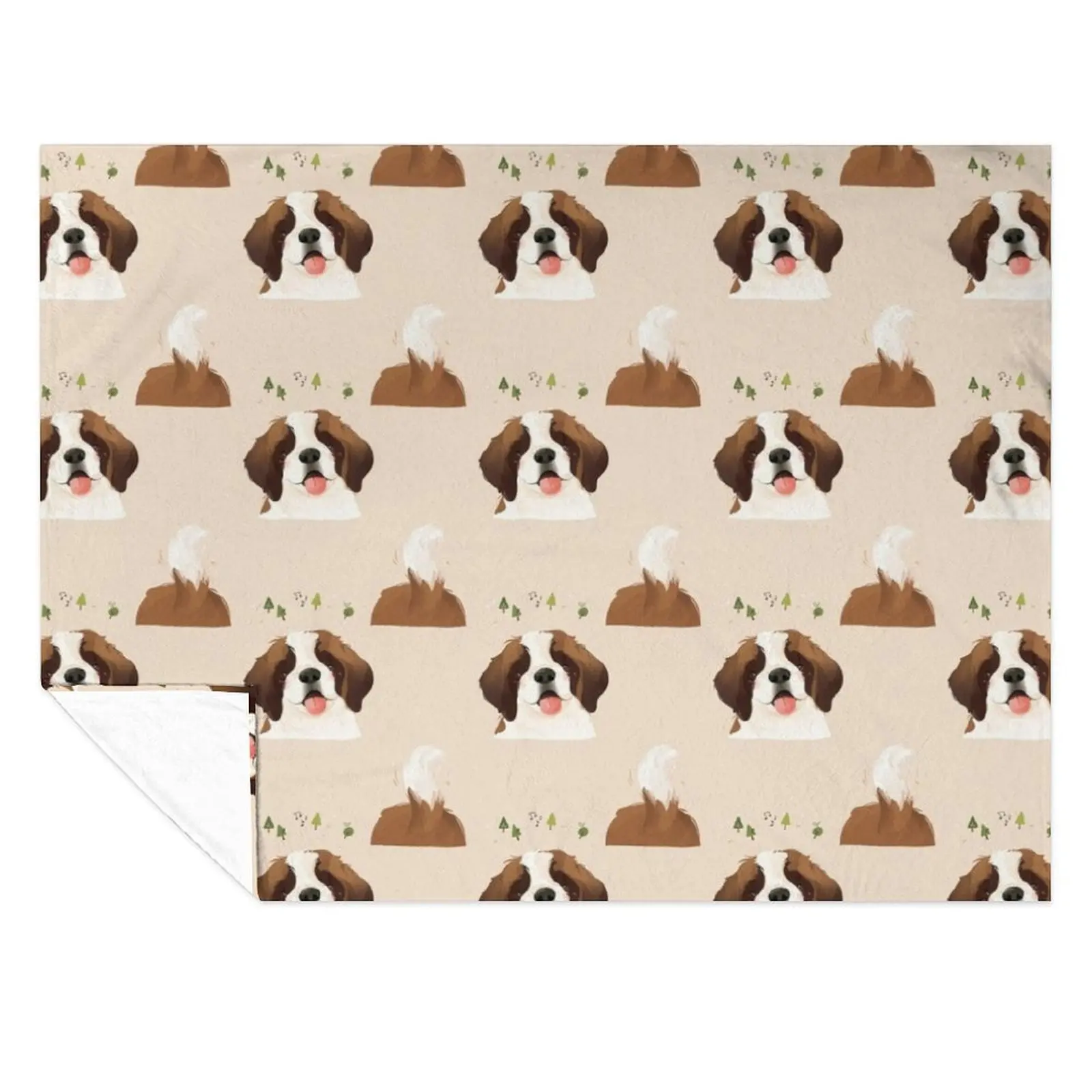 

St. Bernard Pet Dog Illustration Portrait Throw Blanket halloween Vintage Soft Plush Plaid Blankets