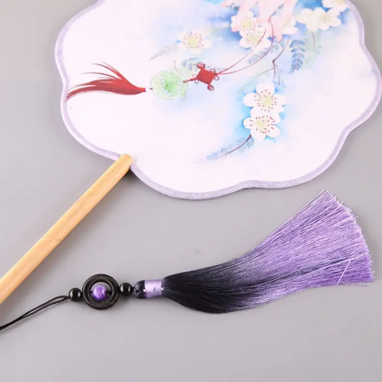 Circular Gradient Tassel Diy Handmade Antique Hanfu with Pressure Collar Hanging Tassel Folding Fan Flute Pendant Tassel