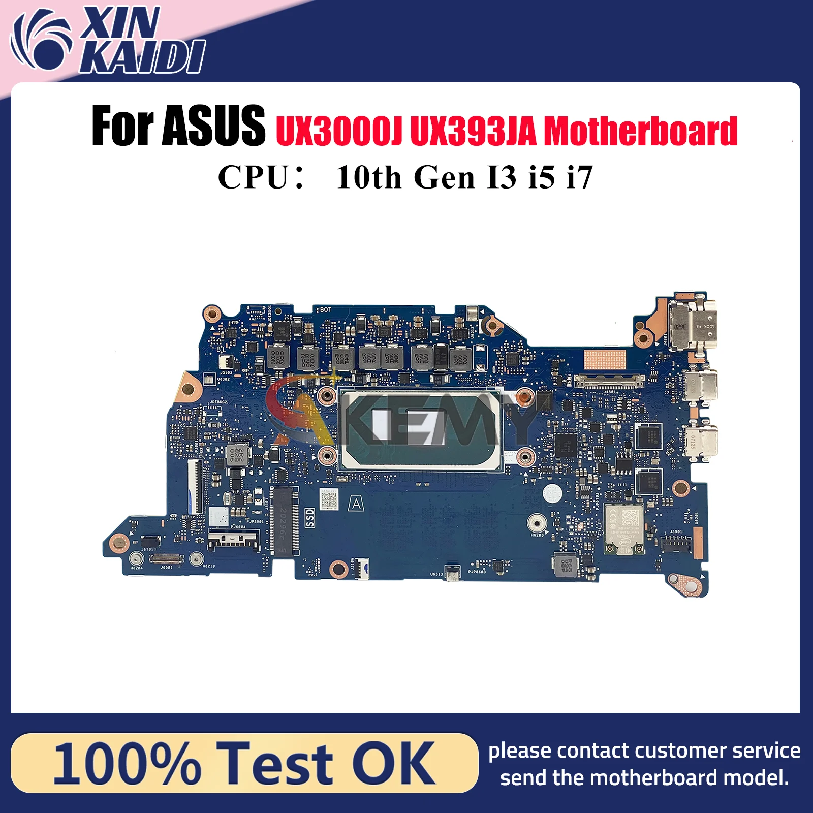 

UX393JA Laptop Motherboard For ASUS ZenBook UX393JA UX3000J UX393J Notebook Mainboard With 10th Gen I3 i5 i7 100% tests OK stk