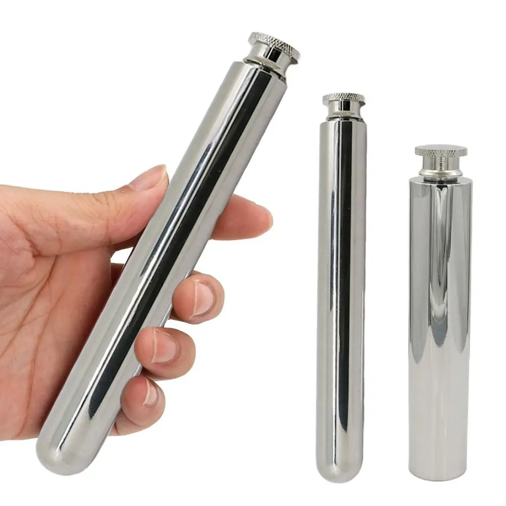 Pote de vinho tubular de aço inoxidável portátil metal 55ml 60ml garrafa de vinho reutilizável garrafa de uísque de vinho ao ar livre