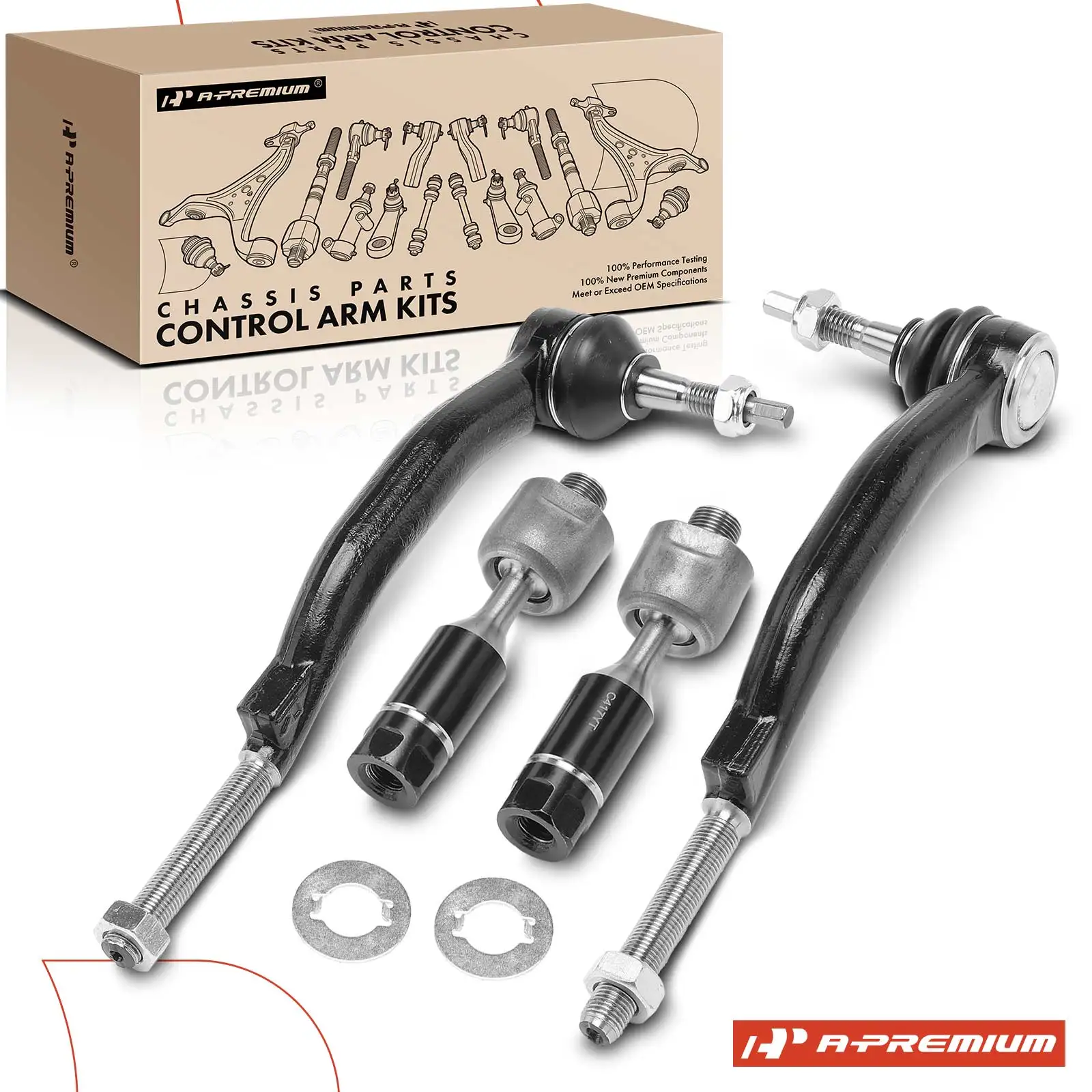 A-Premium 4x Inner & Outer Tie Rod End for GMC Envoy Envoy XL 2002 Oldsmobile Bravada 2002 Chevrolet Trailblazer 2002
