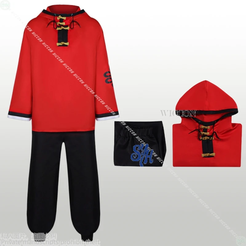 

Alma Cosplay Gokurakugaiii Anime disfraz Red Sweatshirt Pants Punk Fashion Y2k Uniform Wigs Halloween Christmas Roleplay Cos