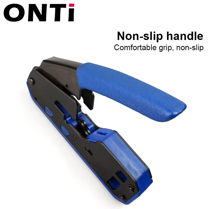 ONTi RJ45 Crimper Tool Kit for Cat6a Cat6 Cat5, Ethernet Crimping Tool RJ45/RJ11 8P 6P Crimp Tool and Multiple Combination Tools