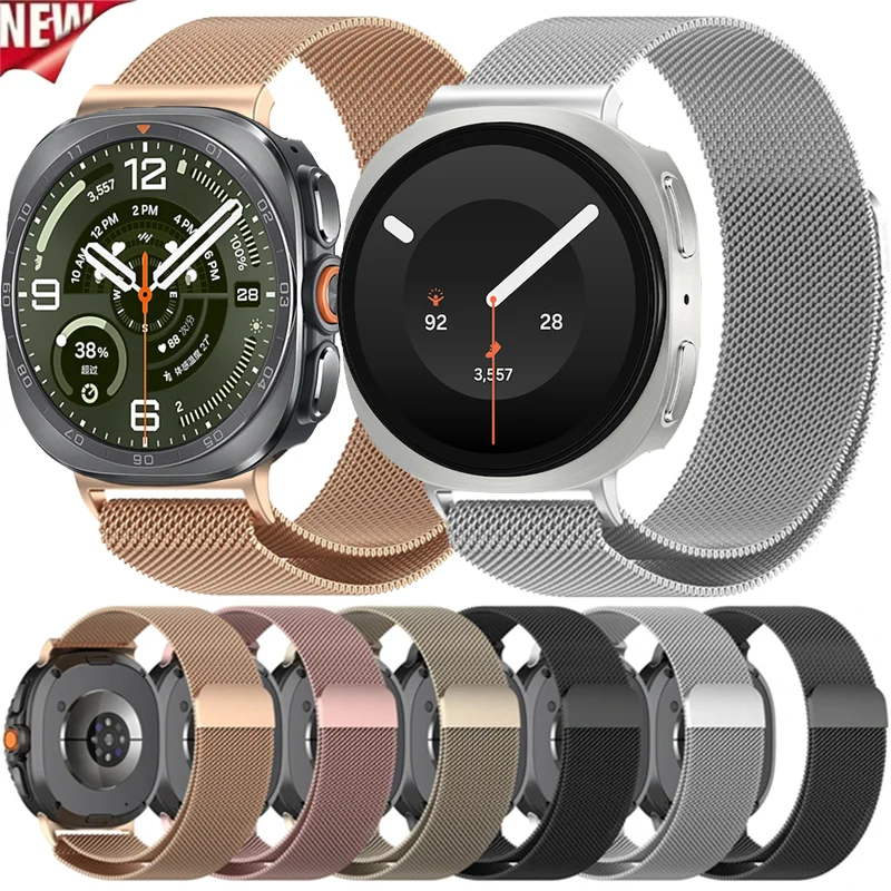 Milanese Loop Armband für Samsung Galaxy Watch Ultra2 Ultra 47mm, Edelstahl Magnetband für Galaxy Watch 9 8 44mm 40mm 8 Classic