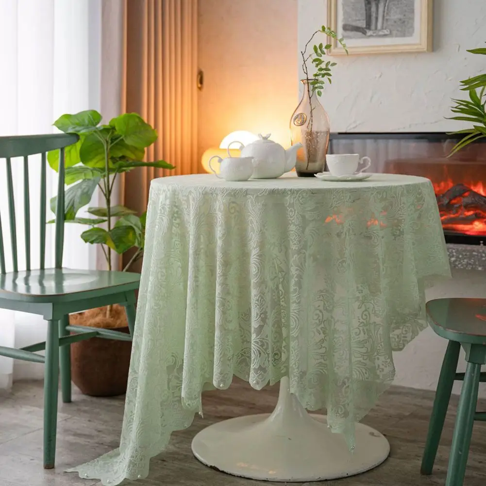 French Lace Tablecloth Light Green Beaded Yarn Tablecloth Photography Background Prop Cloth Home Decoration Tablecloth  Cloth