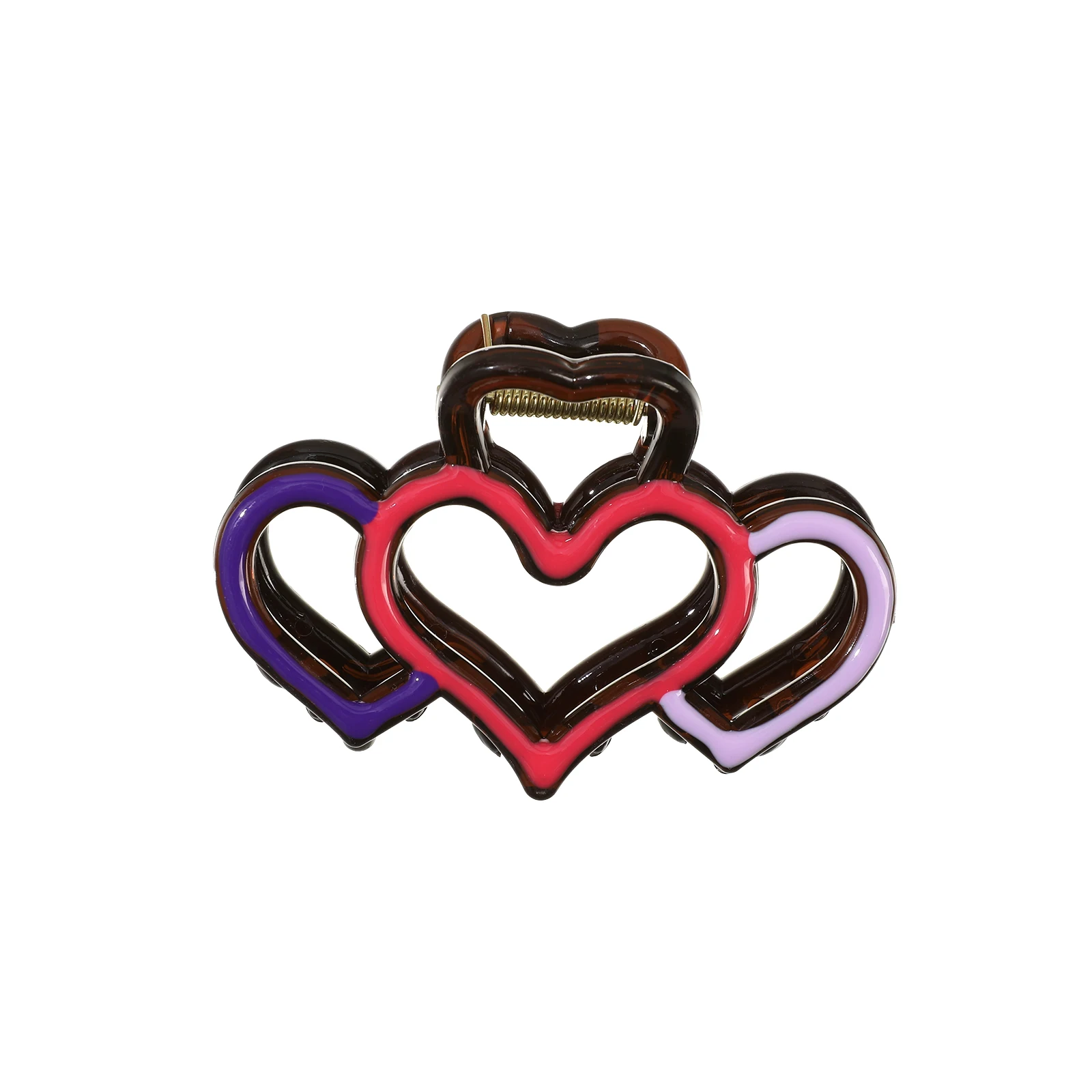 AWAYTR Klip Cakar Rambut Hati Baru Wanita Anak Perempuan Ekor Kuda Plastik Kepiting Rambut Jepit Jepit Rambut Aksesori Rambut