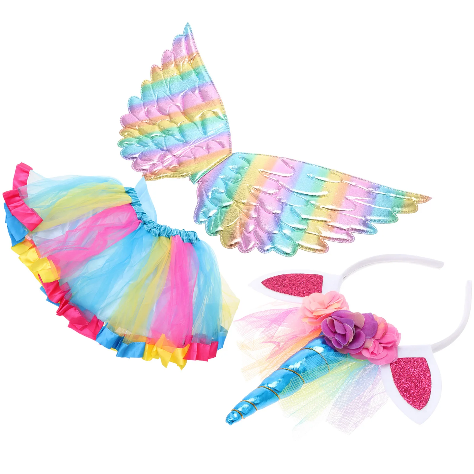 Zestaw Kostiumowy Śmieszna Tiulowa Spódniczka Opaska na Głowę Ubrania na Imprezę Świąteczną dla Dzieci Strój do Cosplayu dla Dzieci na Występy