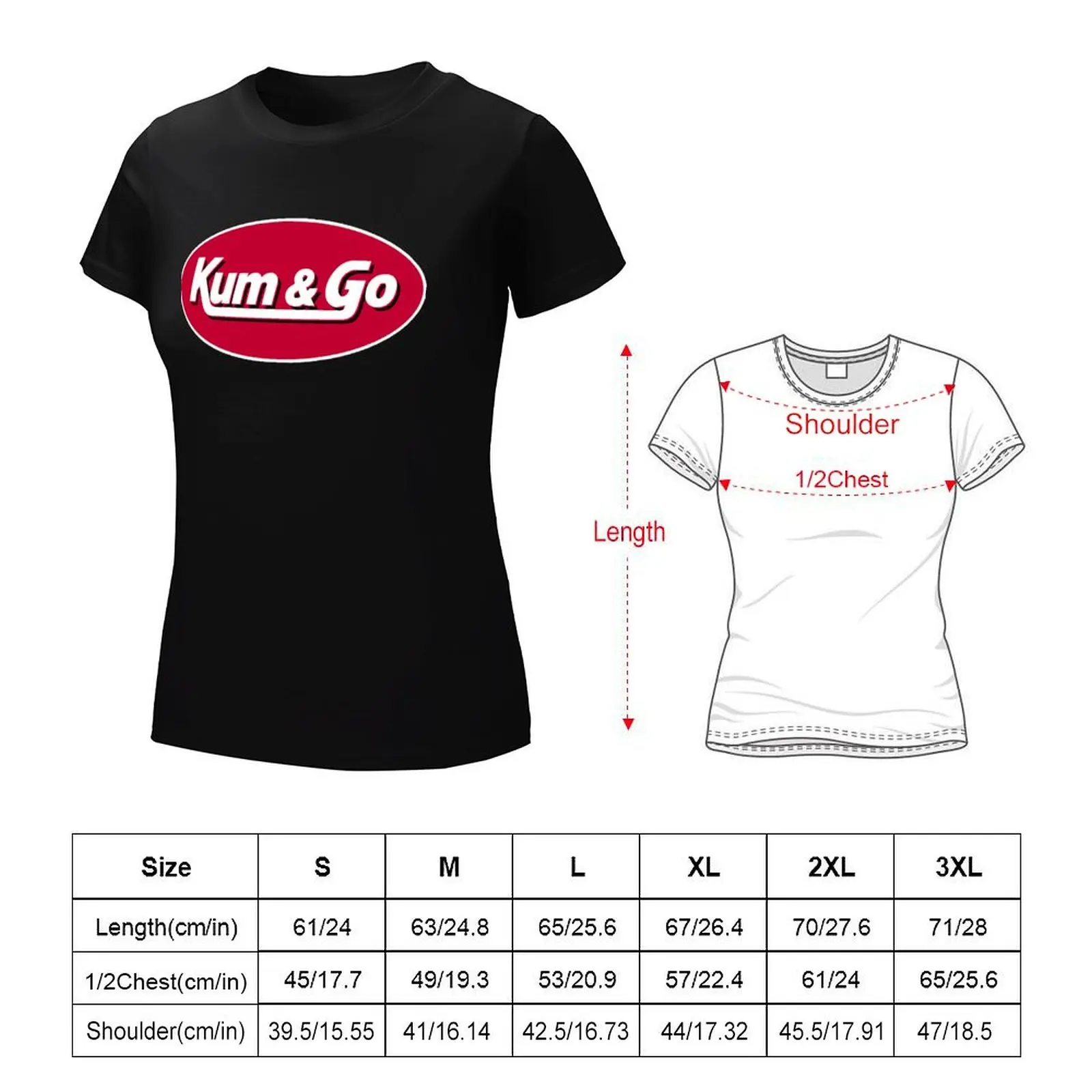 Kum-And-Go-Logo T-Shirt pour femmes, grande taille, médicaments, t-shirts, vêtements vintage, vêtements d'été