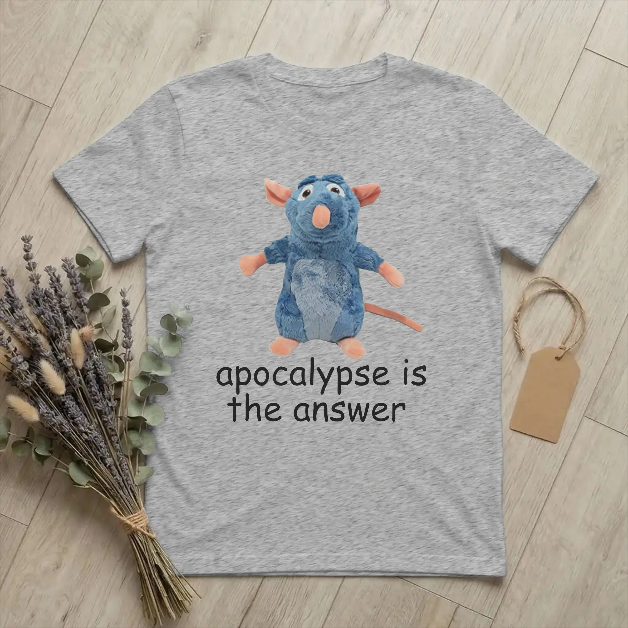 Novelty Ratatouilles Cursed Ratatouille Meme  T Shirt Men's Cotton Short Sleeve  Crewneck Summer Tops