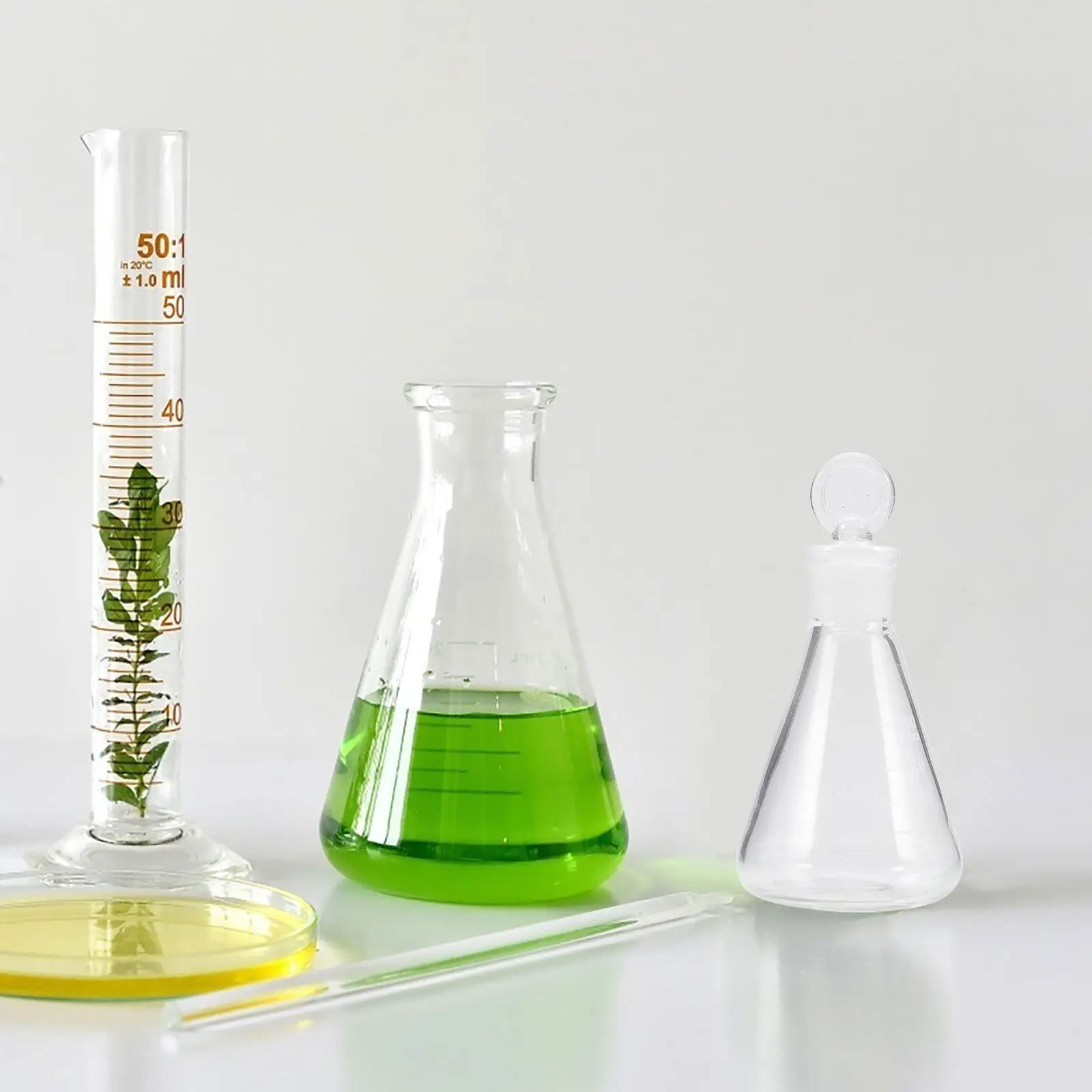Frasco de Vidrio Erlenmeyer, Frasco de Vidrio con Bordes Redondeados, Material de Vidrio para Química, para Experimentos de Laboratorio para Estudiantes, Suministros de Laboratorio