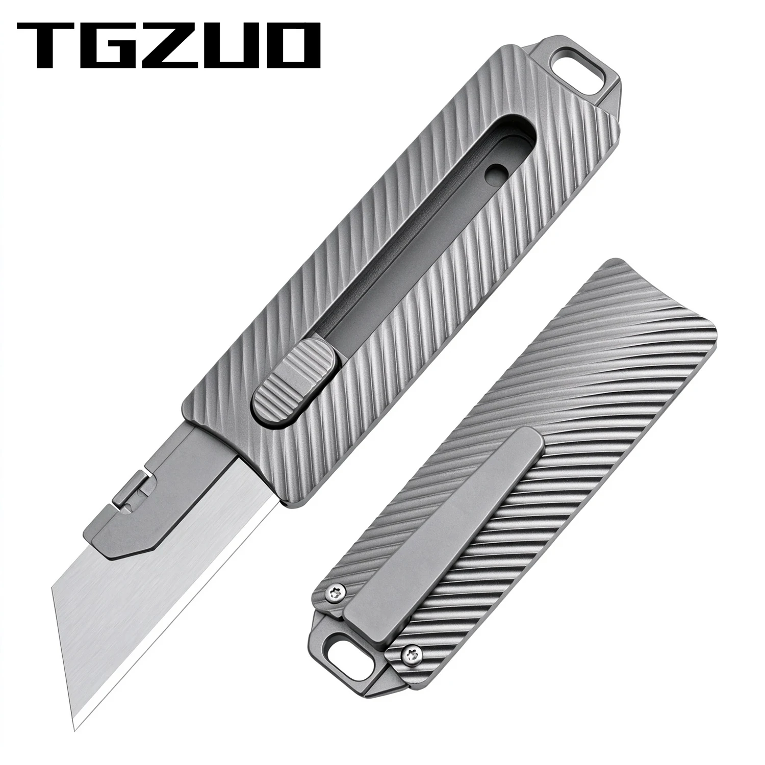 tgzuo-titanium-utility-knife-retractable-box-cutter-edc-pocket-knife-with-10pcs-quick‑change-blades