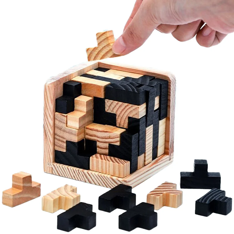 

Кубик-головоломка Luban 3D, развивающая деревянная игрушка для раннего обучения, подарок для детей, буква 54T