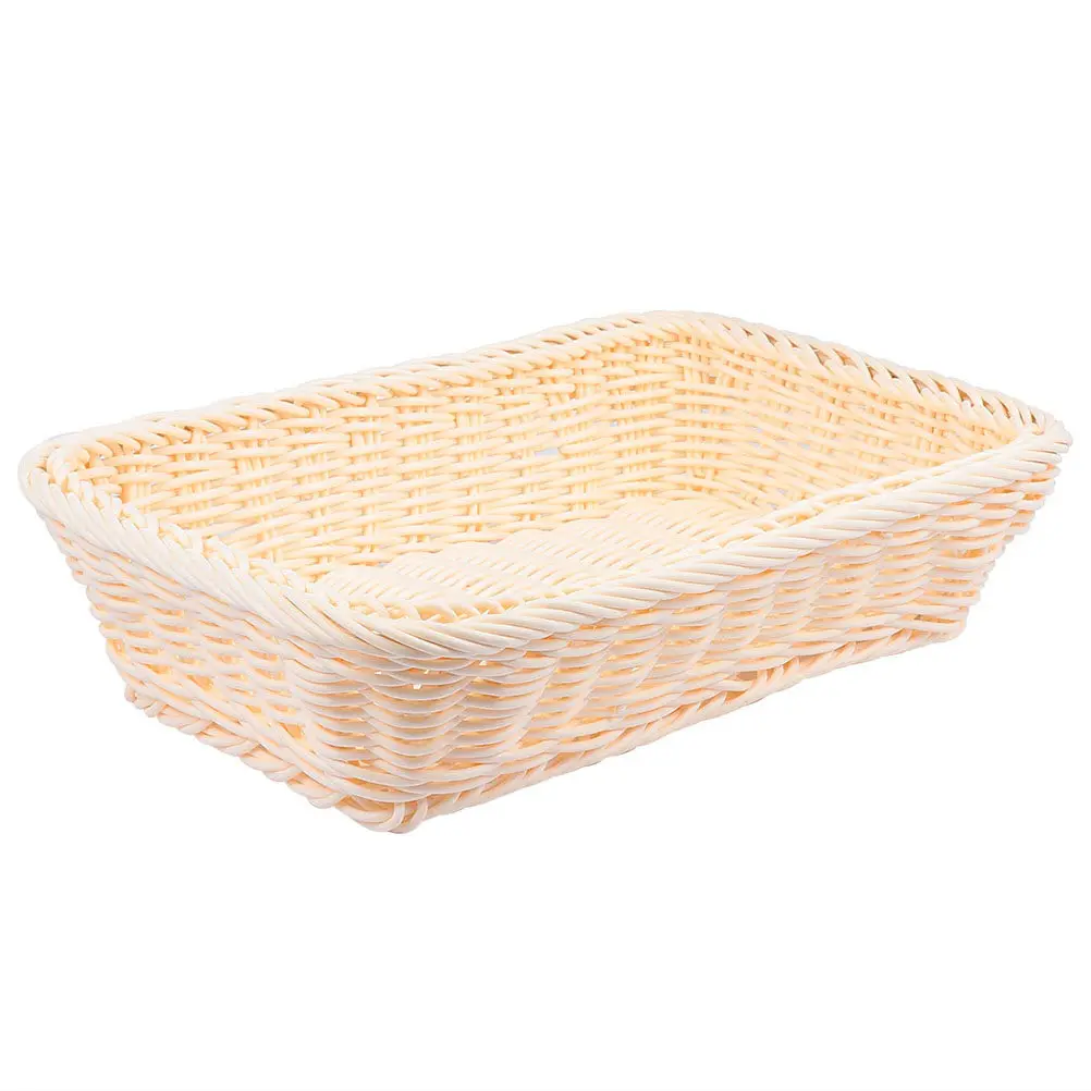 

1Pcs Versatile Woven Basket Practical Storage Solution Fruit Vegetable Bread Snack Sundries Magazine Holder Pastoral Style