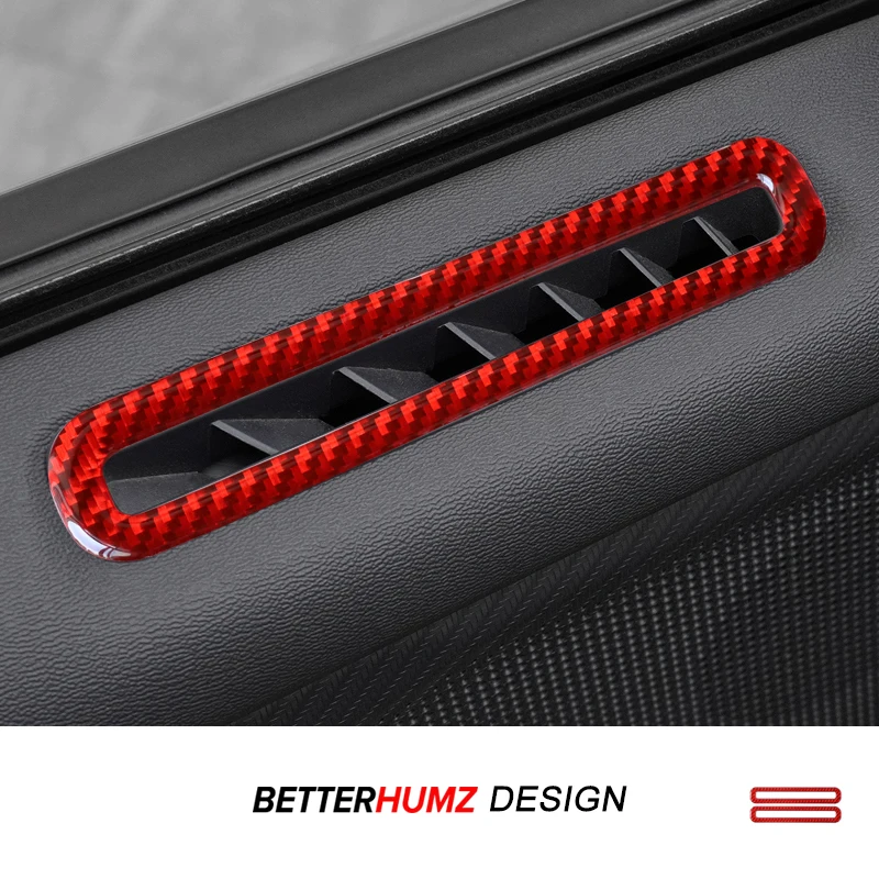 Für Ford Mustang GT 2024 2025- Carbon Faser Auto Innen Tür Seite Air Vent Outlet Trim Aufkleber Dekoration Tuning zubehör