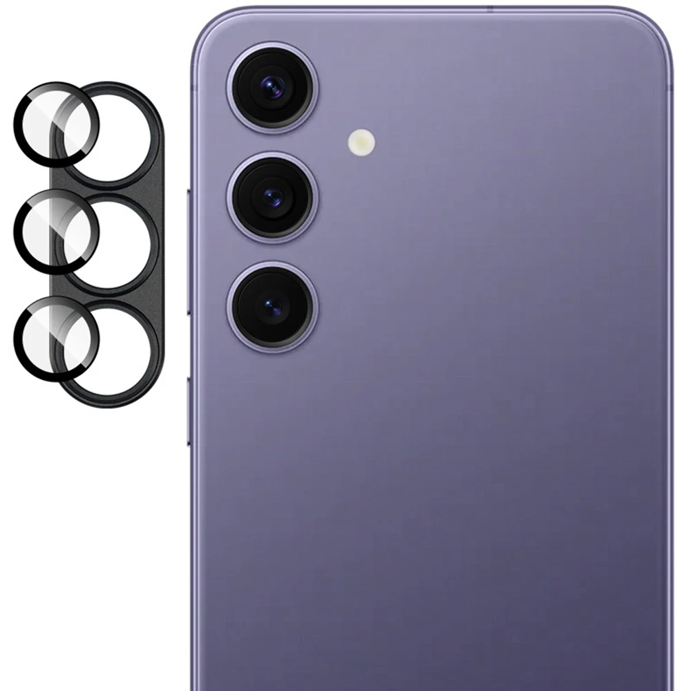 

IMAK для Samsung Galaxy S25 Пленка для объектива камеры Металлическая крышка объектива + Защитная пленка из закаленного стекла - черный