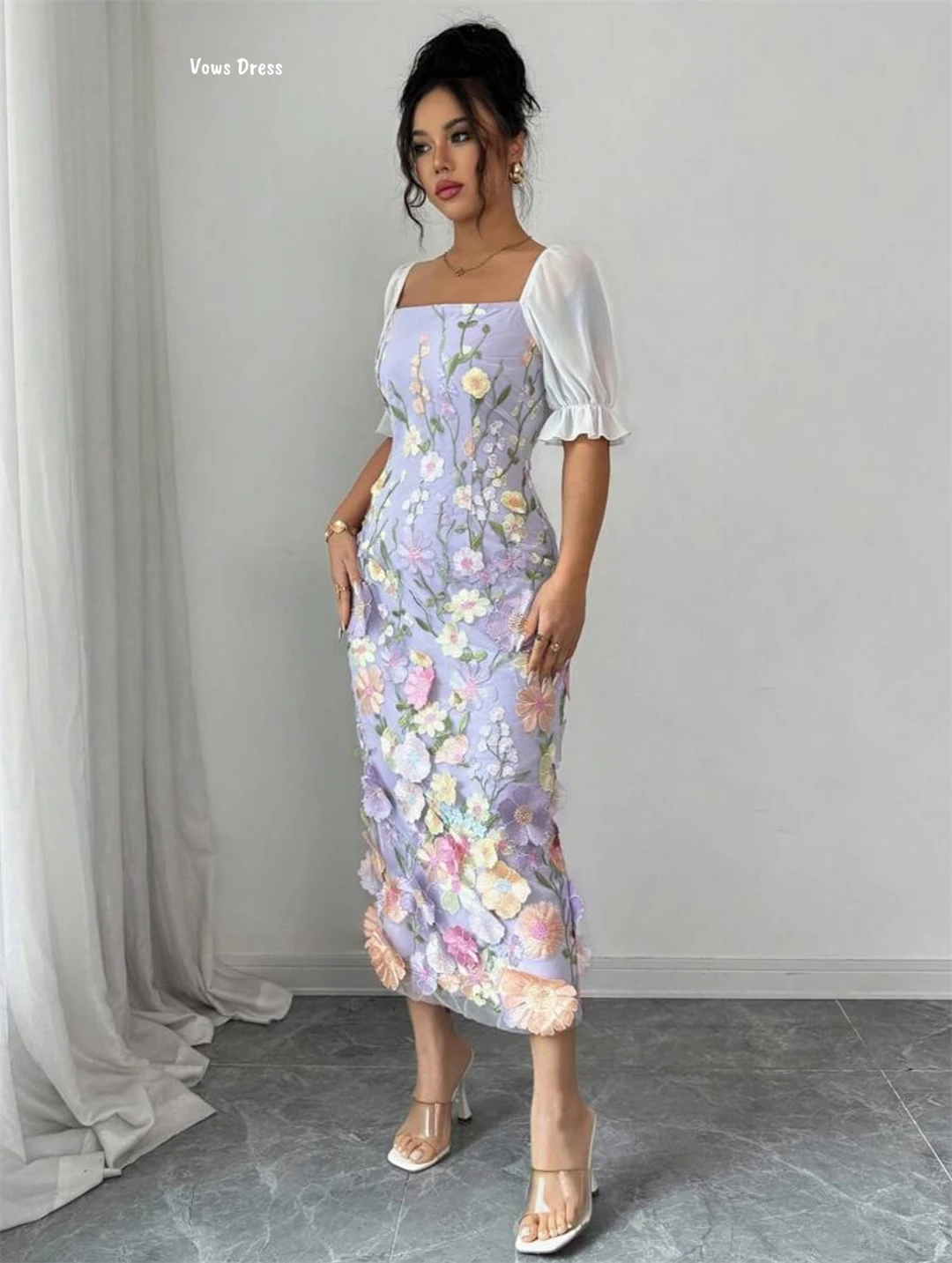 Vows feito sob encomenda vestido de noite feminino vestidos de baile de luxo 2025 fishtail saia praça líder flor vestidos de baile robe soiree