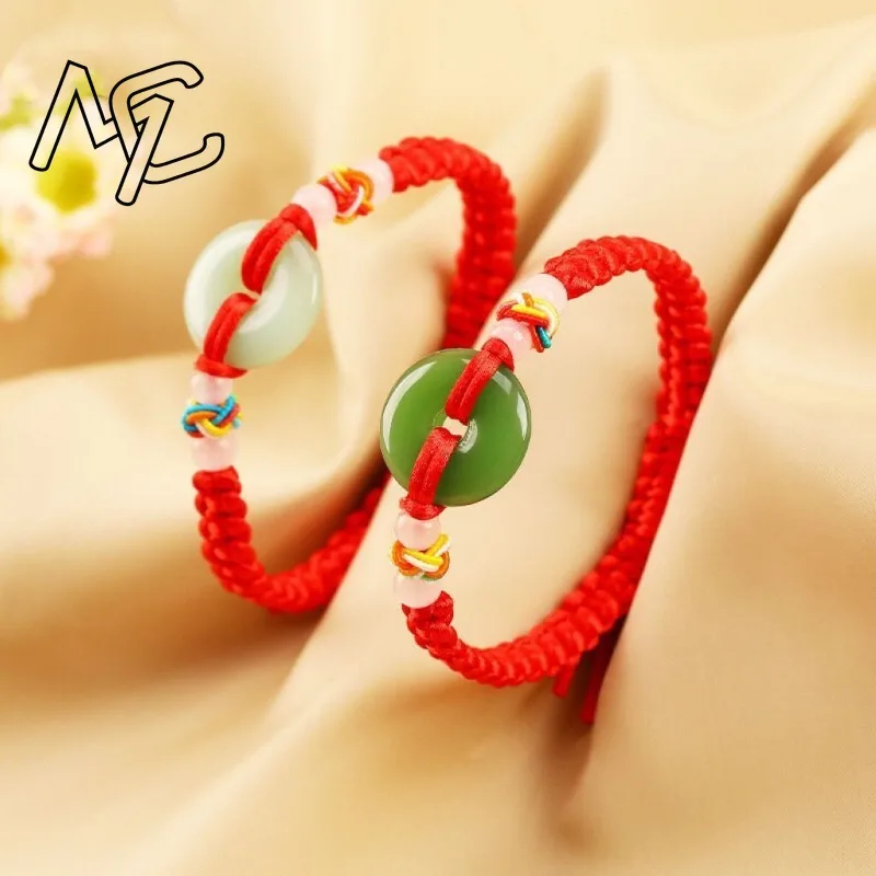 Real Jade Donut Bracelet Agate Chalcedony DIY Bangle Gift Men Carved Designer Accessories Fashion Luxury Beaded Natural Jewelry