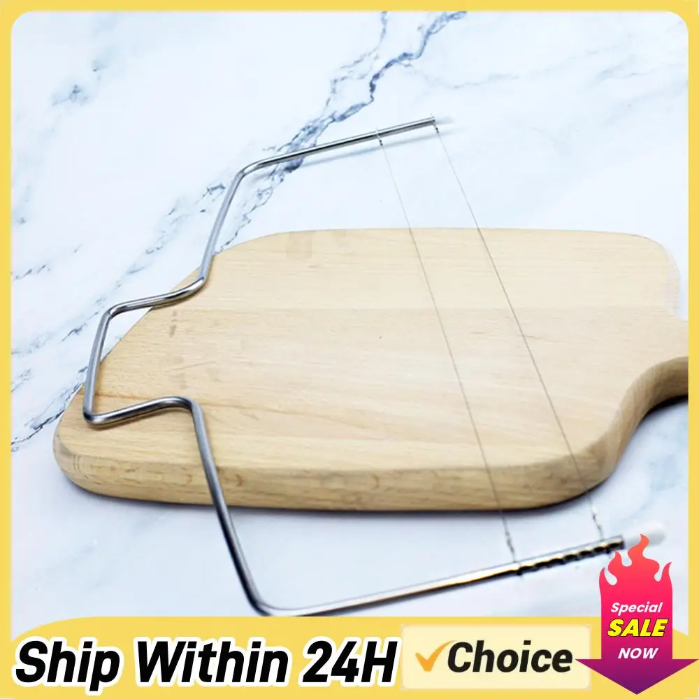 Double Line Baking Cut Slicer Adjustable Stainless Steel Wire Cake Cut Saw Washable Cake Cutter Leveler Safe for Kitchen Gadgets