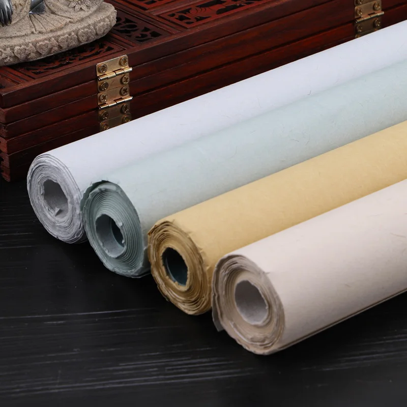 Batik Southern Tang Hemp Paper Half Ripe Rice Paper Calligraphy  Writing Brush Painting Vintage Antique Xuan Paper  10 Sheets