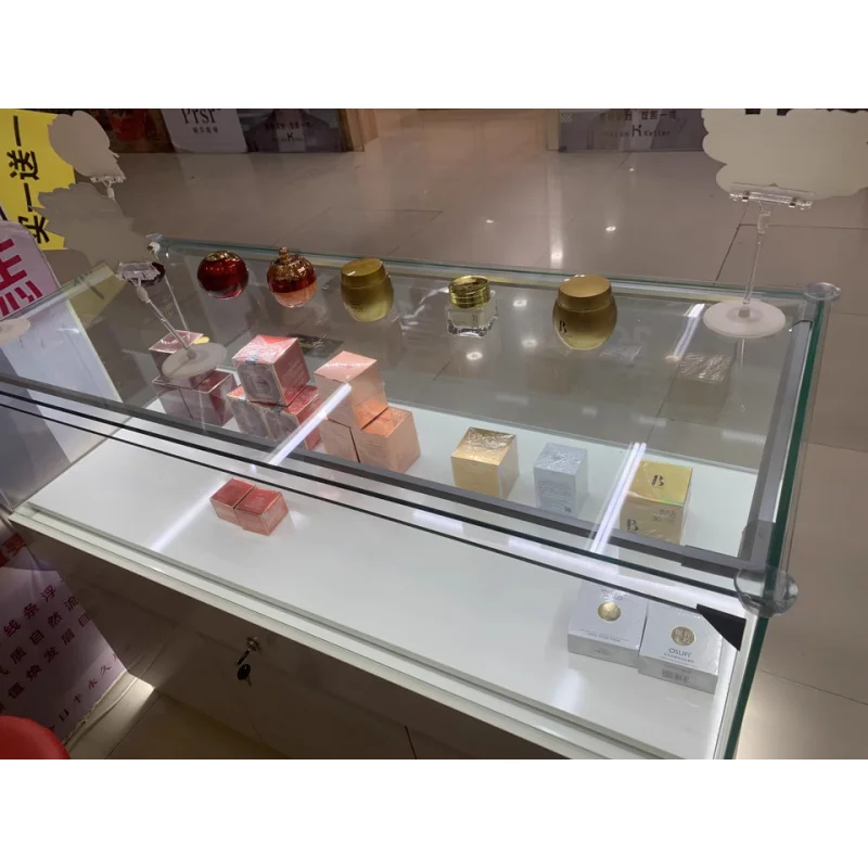 Custom.Customized مركز تسوق خزانة زجاجية LED ضوء مجوهرات أنيقة خزانة عرض المعرض #6