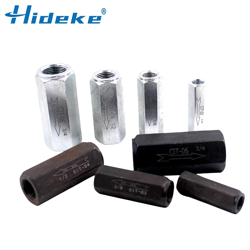 Hydraulic check valve accessories black straight hexagonal steel CVT CIT-02/03/04/06 one way valve CIT-02 CIT-03 CIT-04 CIT-06