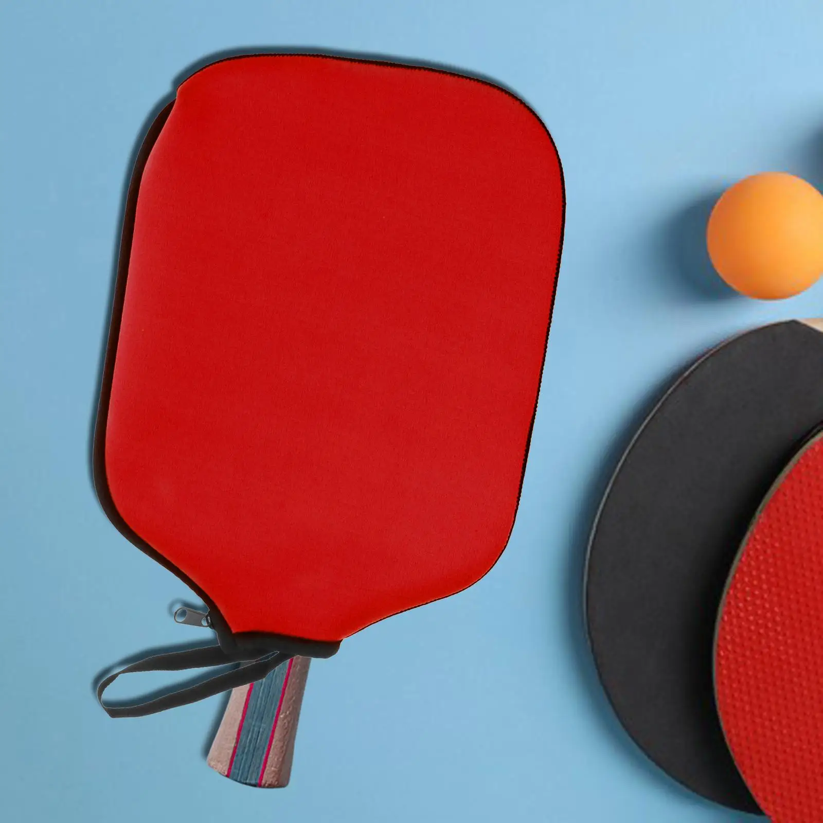 Cubierta de paleta de neopreno con cremallera, suministros de práctica al aire libre, estuche de paleta de Pingpang con correa de mango, almacenamiento de regalo, cubierta de cabeza de Pickleball