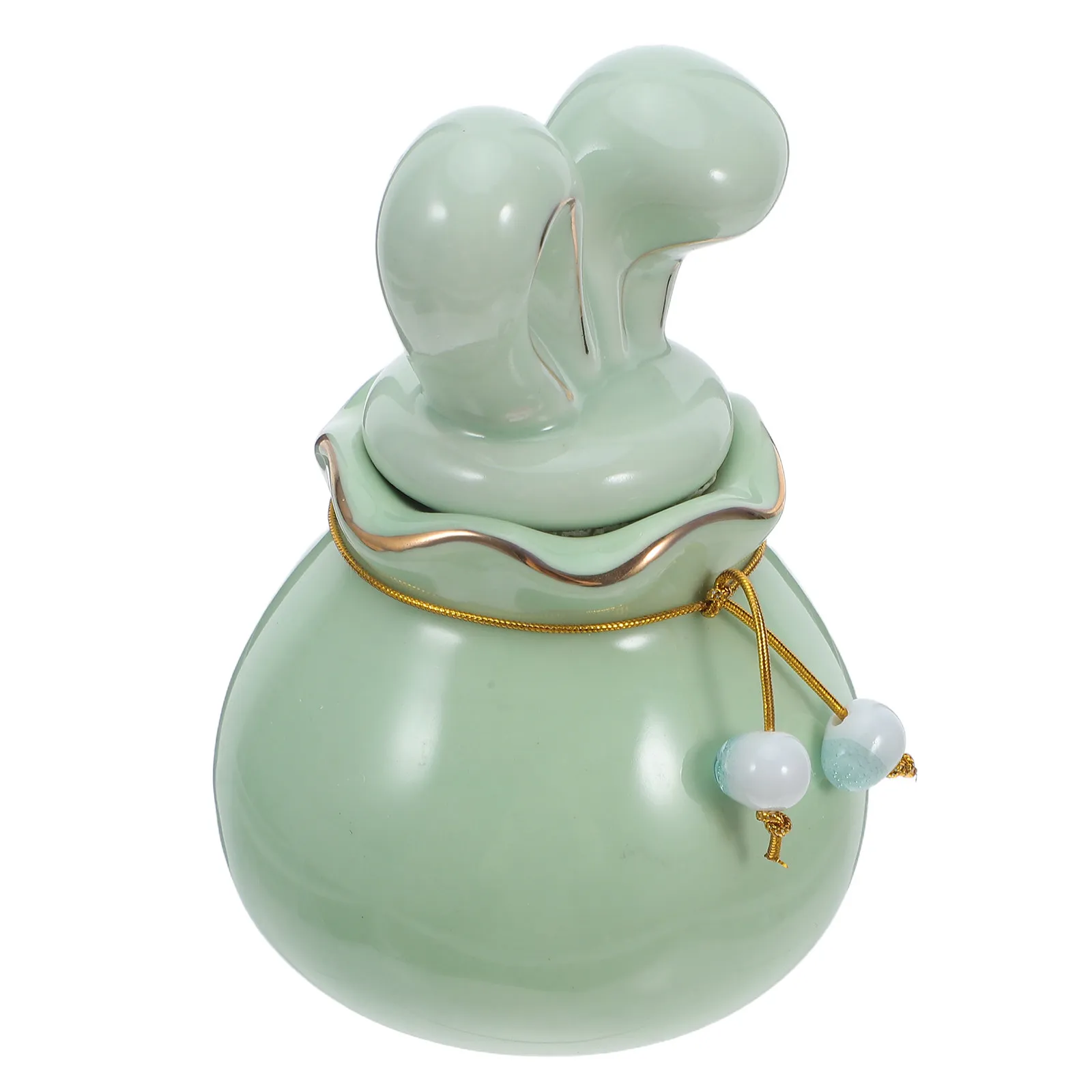Ceramic Bunny Shape Canister Mini 145Ml Airtight Food Storage Container Snacks Candy Cookies Kitchen Storage Jar Easter Decor