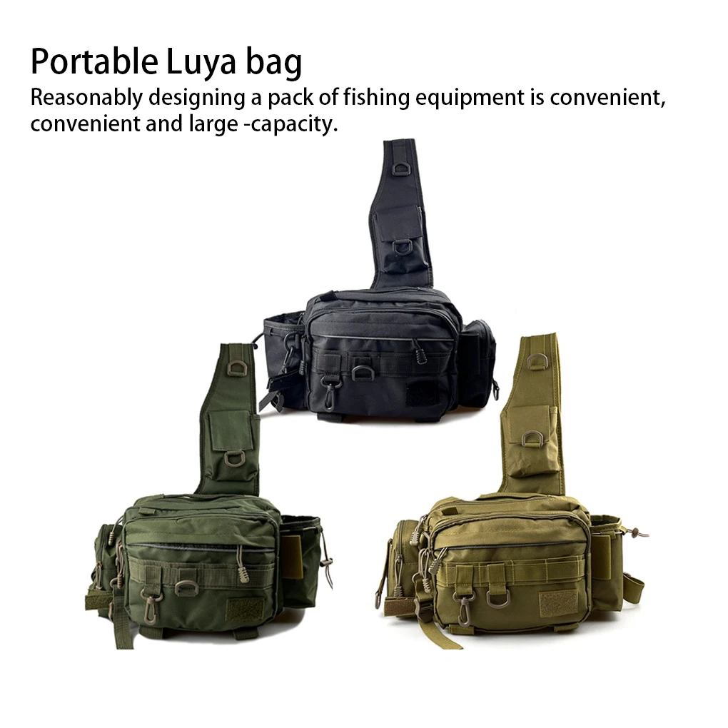 Multifunctional Fishing Tackle Bags Convenient Waist Pack Storage Bag Black