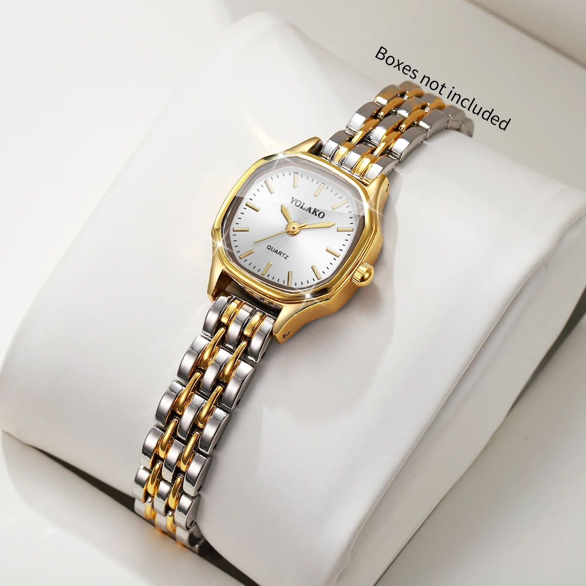 Elegant Small Square Women's Watches Golden Bracelet Strap Quartz Watch for Ladies Clock Relogio Feminino GiftWithout Box