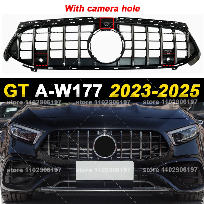 Voor 2019-2025 W177 A-klasse Mercedes Benz A180 A200 A220 A250 A35 A45 Voorbumper Grille Radiator rooster Racing Grill GT AMG