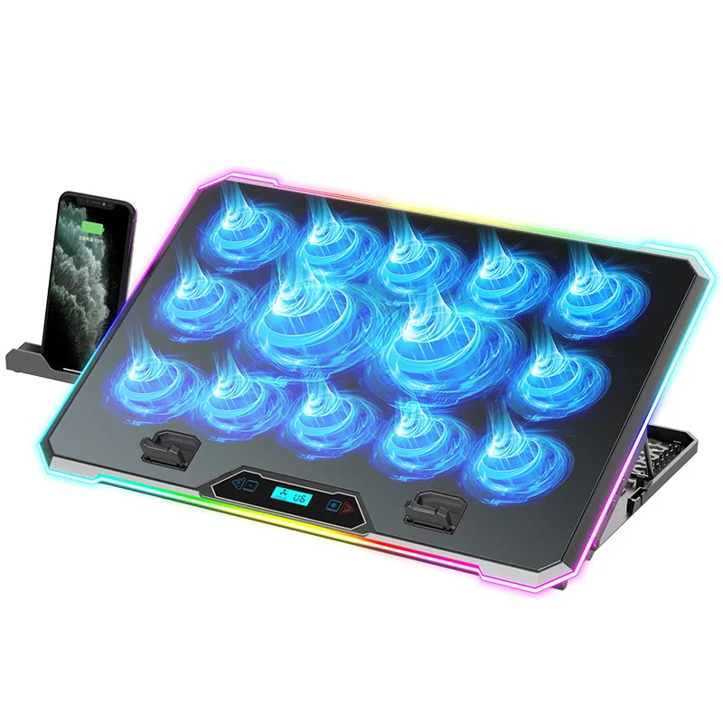 K15C Top-Notch Notebook Radiator Competition Fever Class 14 RGB Cooling Rack Nuclear Refrigeration for Powerful Laptop Cooling