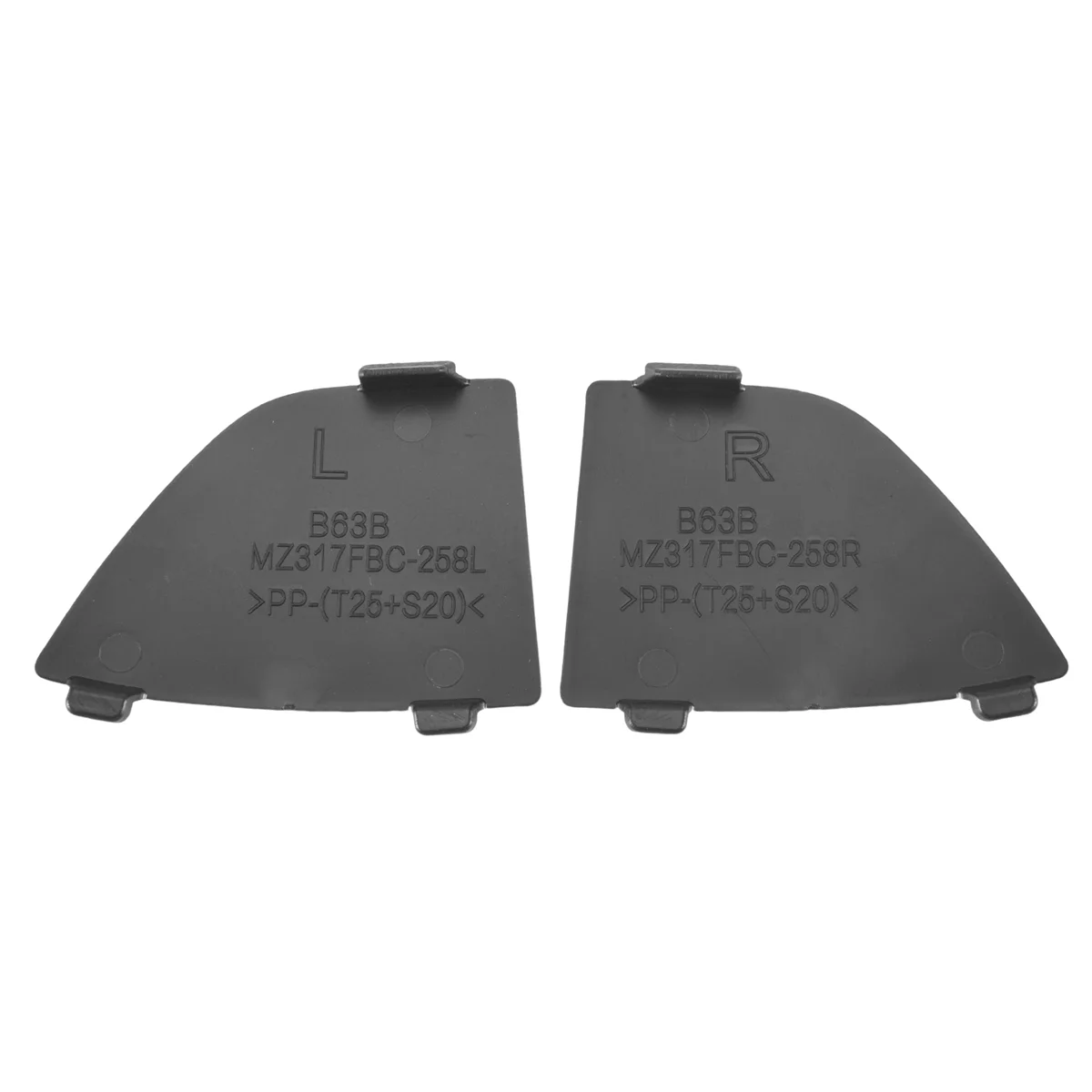 Amortecedor inferior dianteiro para carro, gancho de reboque, tampa do olho, tampas da grade, B63B-50-101, B63B-50-102, 2017-2018