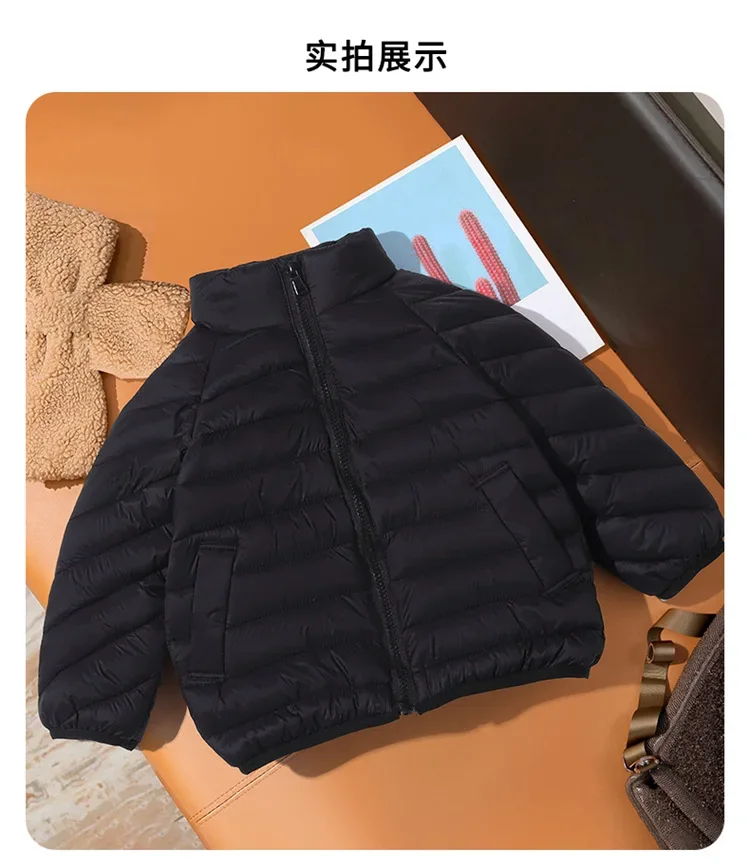 Baby Herbst-Winter-Stil Kinder-Baumwollkleidung Jacke mit Taschen Einfarbige Daunenjacke Kleinkind-Mantel Langarm Baby-Baumwollkleidung – Detail 7