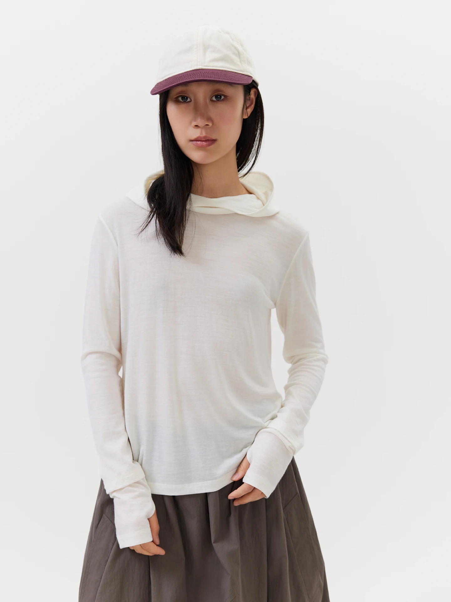 

Мягкая вязаная шапка из шерстяной смеси с вшитыми "перчатками" и женская толстовка с длинными рукавами, стандартного кроя, дышащая, удобная, весенняя мода