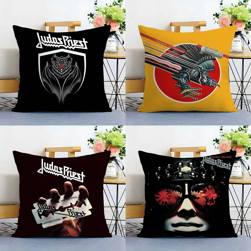 الكلاسيكية كيس وسادة أريكة غرفة المعيشة غرفة نوم الطباعة على الوجهين J-Judas P-Priest وسادة مربعة قيلولة الوقت كيس وسادة #2