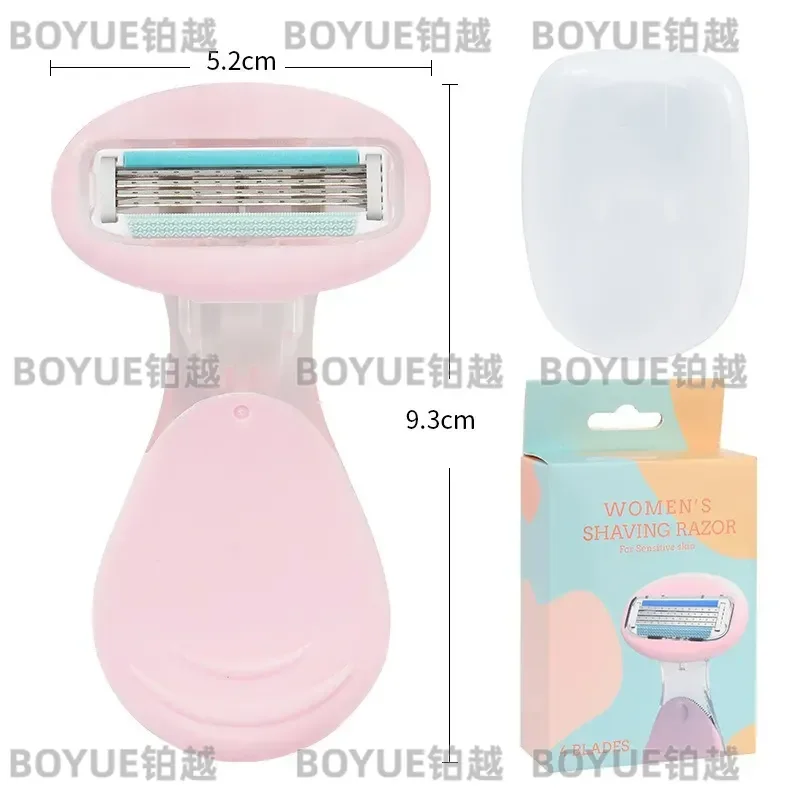 6 Layer Women Razor Full Body Shaver with Soap Head Manual Armpit Leg Hair Removal Tool Private Area Epilator Blade
