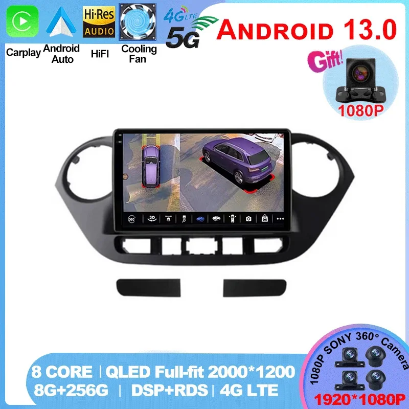 

For Hyundai Grand I10 2013-2016 Navigation GPS Multimidia Video Player Stereo 2DIN DSP Android 13 Carplay Auto WIFI+4G Car Radio