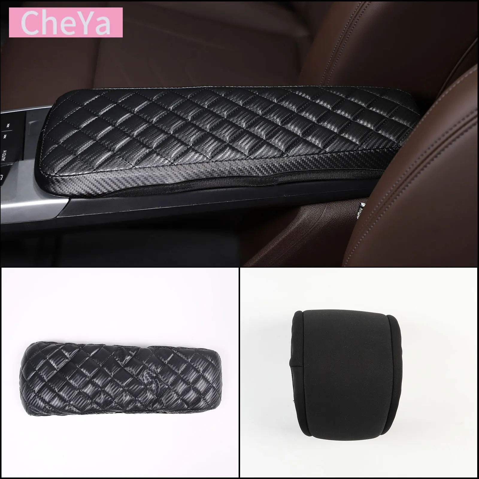 

Leather/Cloth Car Center Console Armrest Box Protective Cover for BMW iX1 X1 U10 U11 2023-2024 Interior Modification Accessories