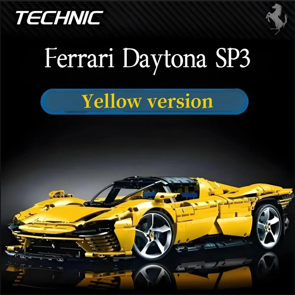 

Spot new hot toy KingBlocks Supercar Yellow SP3 creative compatible classic car assembly puzzle model birthday gift