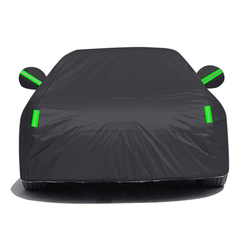 

1 Piece Sedan Full Car Covers Universal Black Outdoor Waterproof Sun Snow Rain Protection Reflective Strip Car Cover