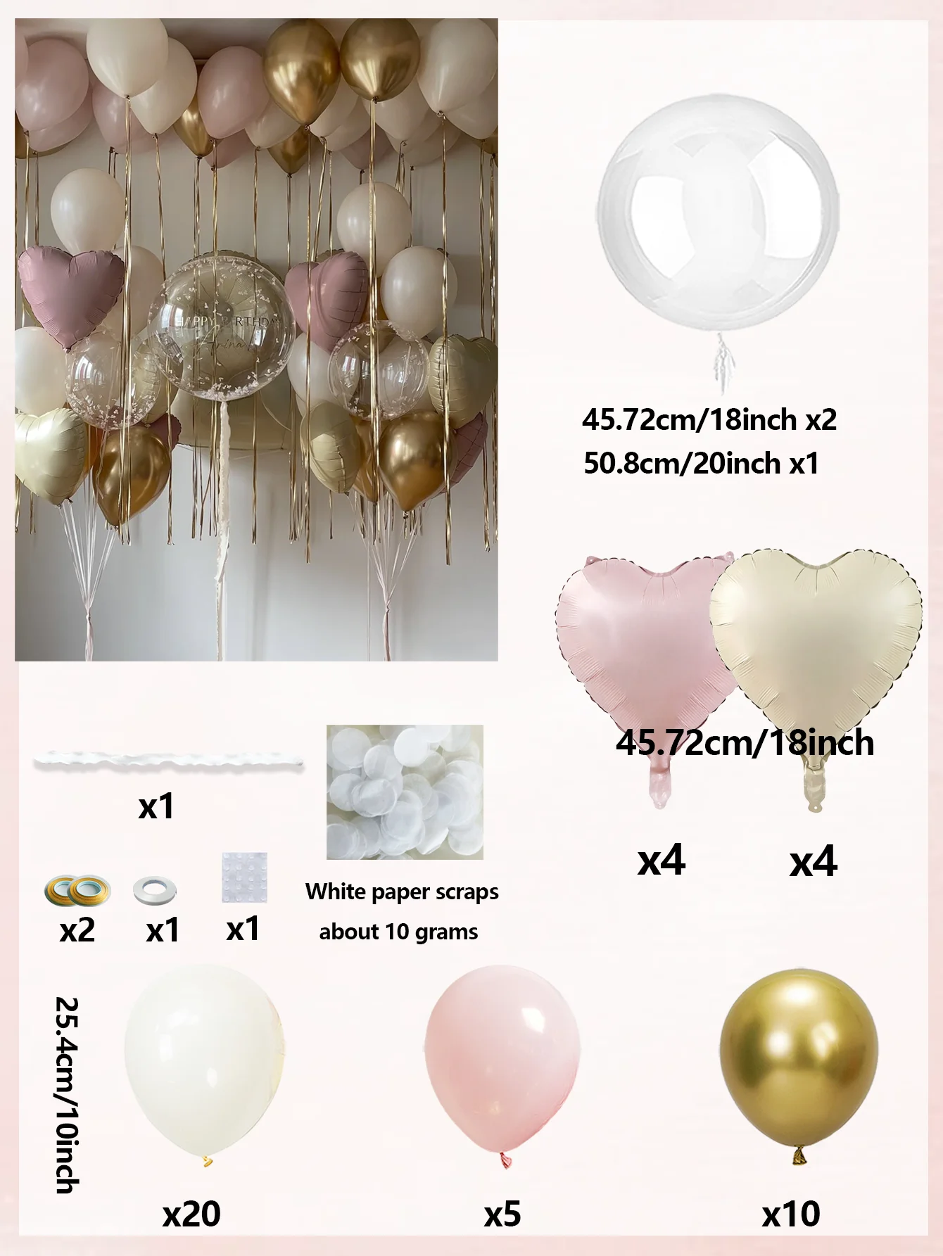 Rosa Herz-Ballon-Set Transparente Bobo-Ballons für Hochzeitssaison Muttertag Heiratsantrag Geburtstag Dekoration – Detail 2