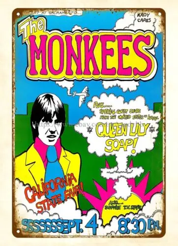 1969 The Monkees California State Fair Concert Poster metal tin sign home decors