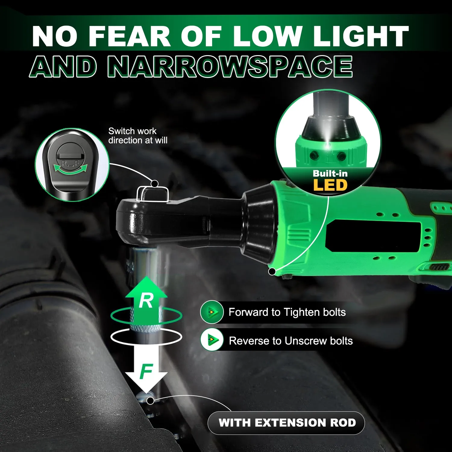 Local US Warehouse 12V Ratchet Wrench DIY Grade Electric Impact Wrench with 45nm Torque for Car Battery Powered