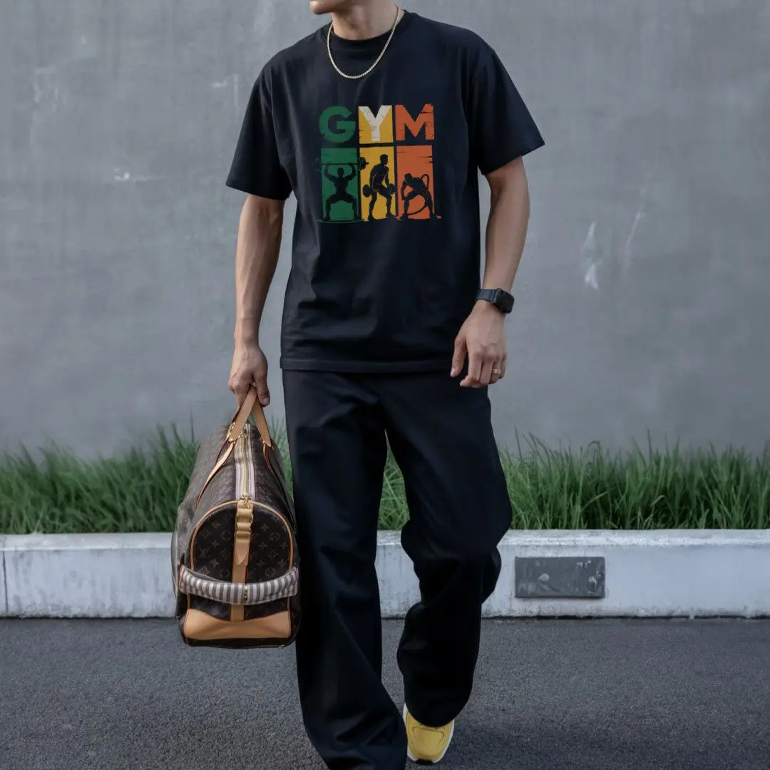 

Хлопковая футболка с короткими рукавами GYM, мужская и женская нишевая футболка с персонализированным буквенным принтом, летняя повседневная одежда, спортивная футболка Y2k