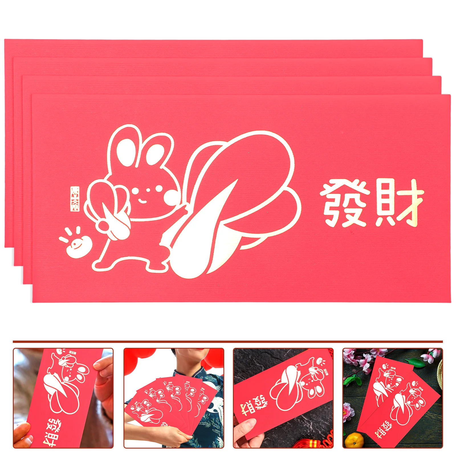 

12 Pcs Year of The Rabbit Red Envelope Small Envelopes for Money Chinese New Gift Bag Spring Festival Paper Packet Cartoon