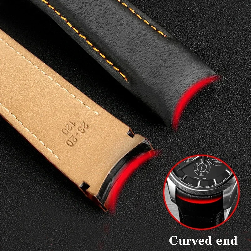 حزام ساعة من الجلد الطبيعي لتيسو T035 كوتو تي 035627 أ ت 035407 سوار ساعة رجالي ناعم ومريح منحني 22 23 24 ملم