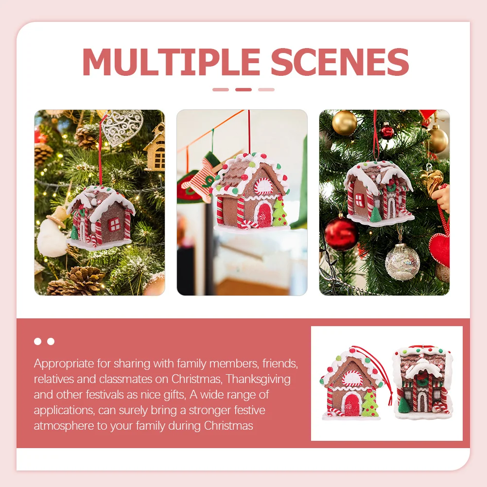 

2Pcs Christmas Pendants Resin Xmas Hanging Ornament Christmas Tree Decoration Indoor Holiday Decor Xmas Decorations