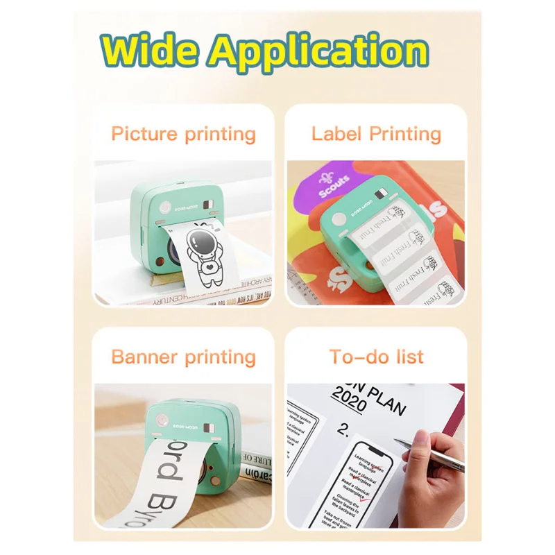 【Price Drop !!】C1 Camera Model Mini Thermal Printer Portable Printer Thermal Paper Sticker Photo Printer