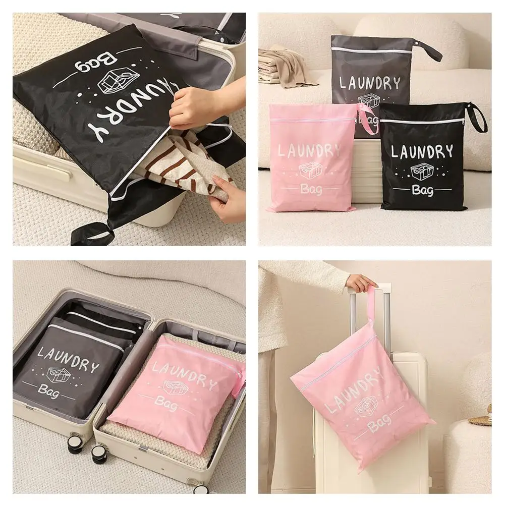 Laundry Shape Nylon Laundry Bag Travel Storage Pouch Machine Washable Dirty Clothes Organizer Wash Colorful Zipper Bag image 5