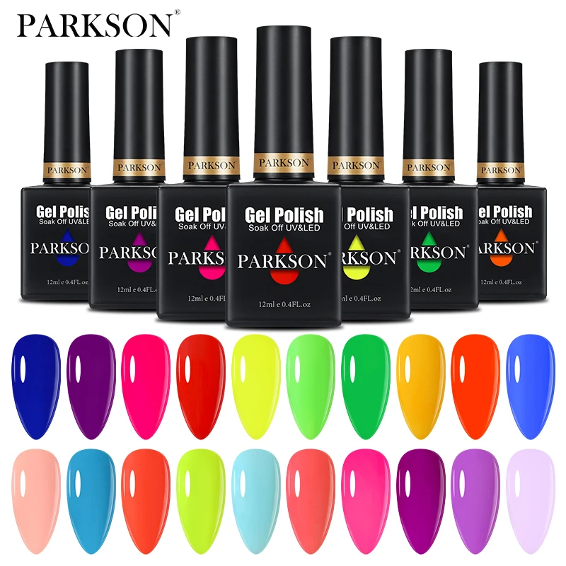 Parkson – vernis à ongles Fluorescent, couleur néon jaune vert bleu, Gel UV à tremper pour Nail Art, couche de Base supérieure